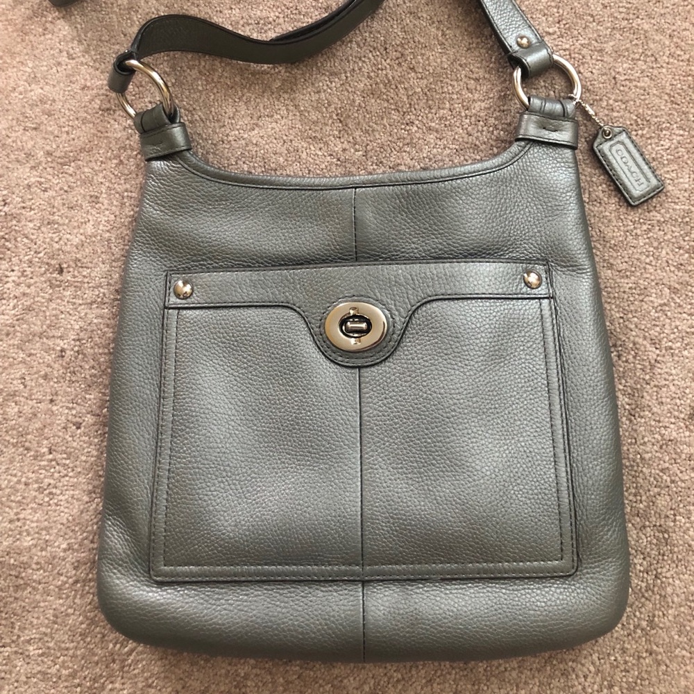 Silver coach purse